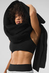 Merino Wool Oversized Scarf — Black