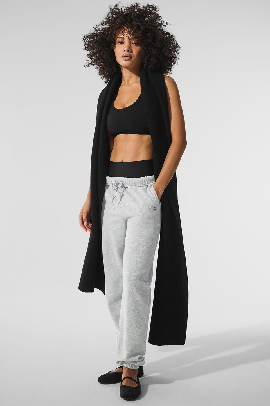 Merino Wool Oversized Scarf — Black