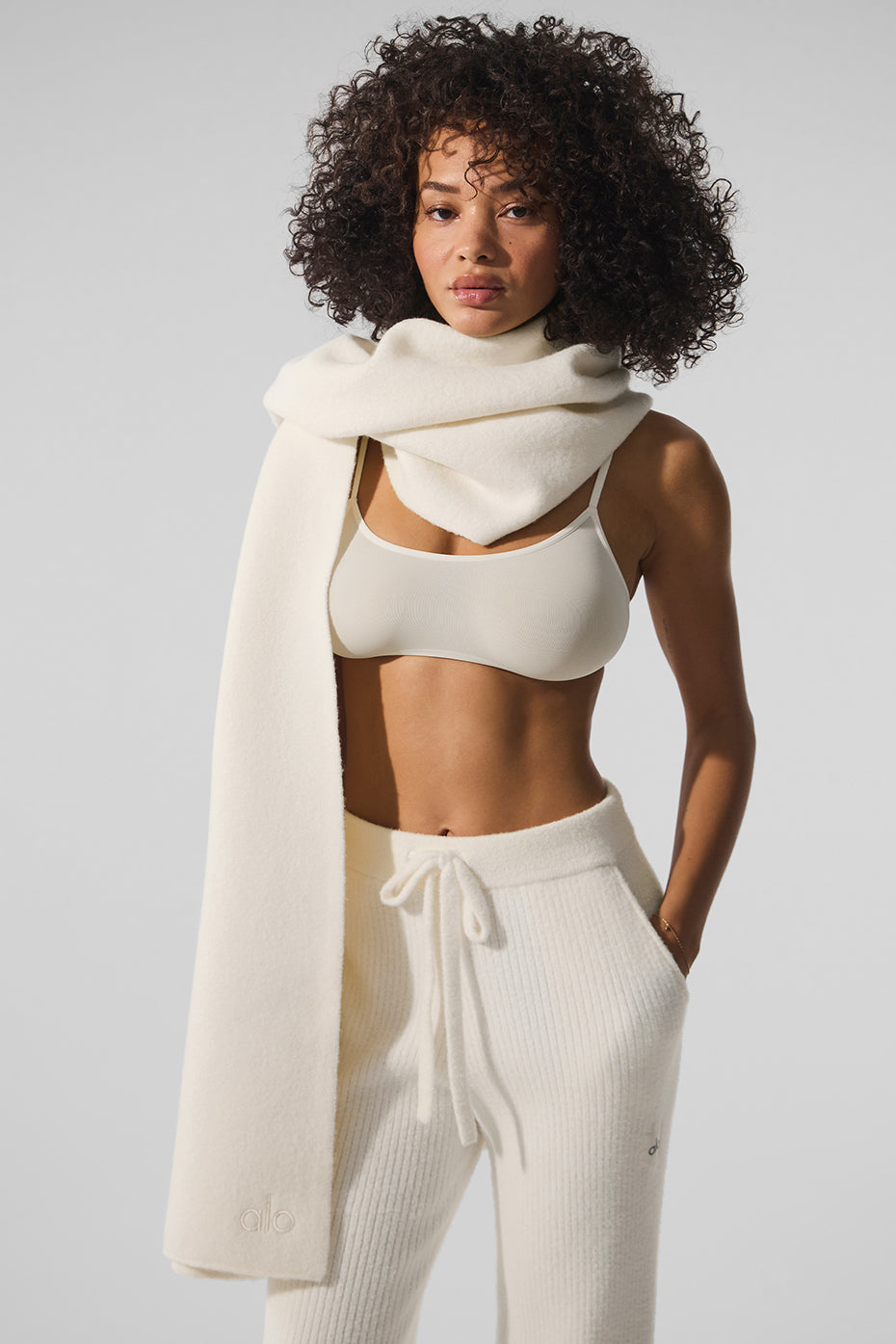 Merino Wool Oversized Scarf — Ivory