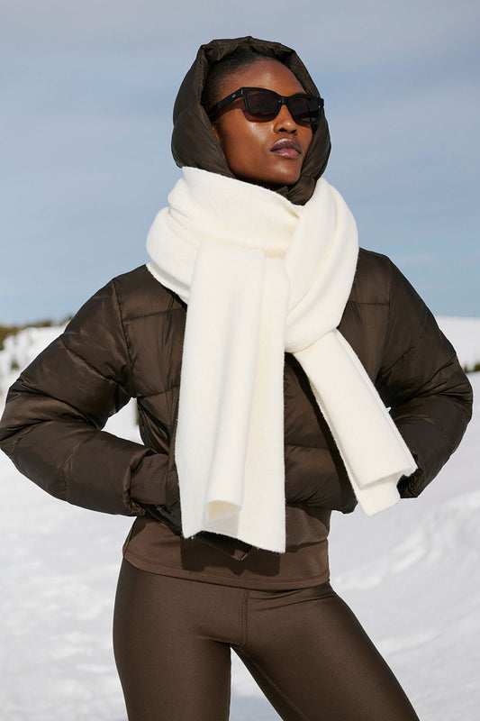 Merino Wool Oversized Scarf — Ivory