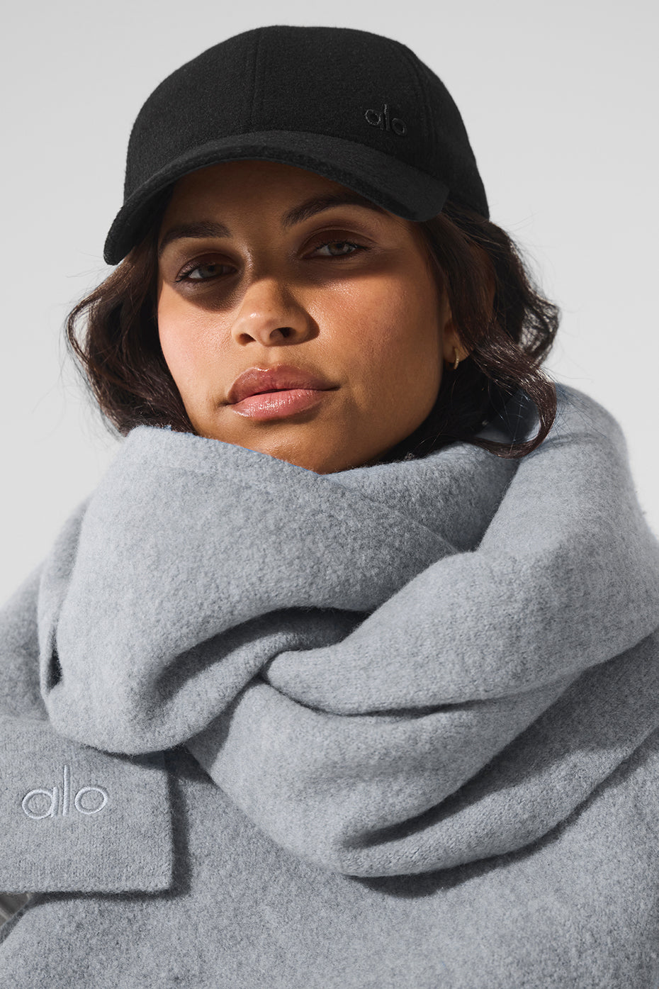 Merino Wool Oversized Scarf — Hazy Heather Grey