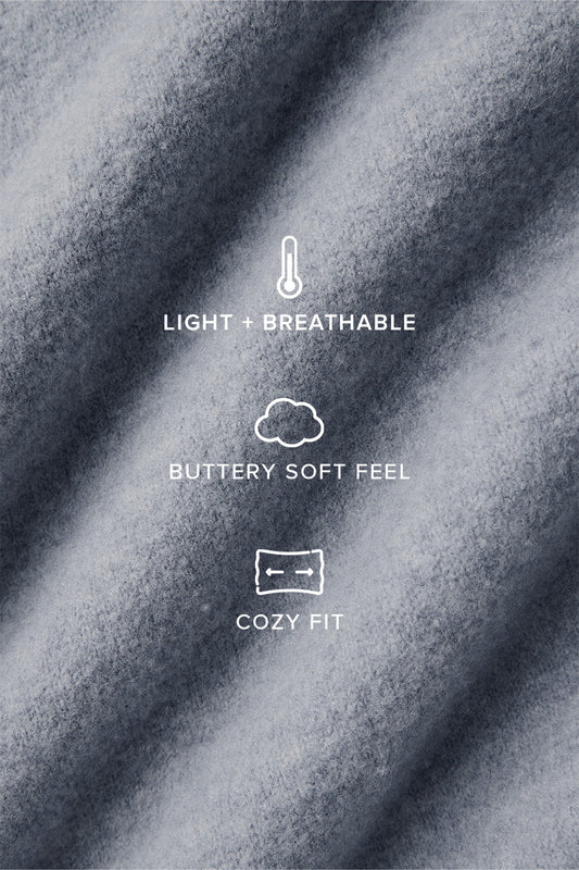 Merino Wool Oversized Scarf — Hazy Heather Grey