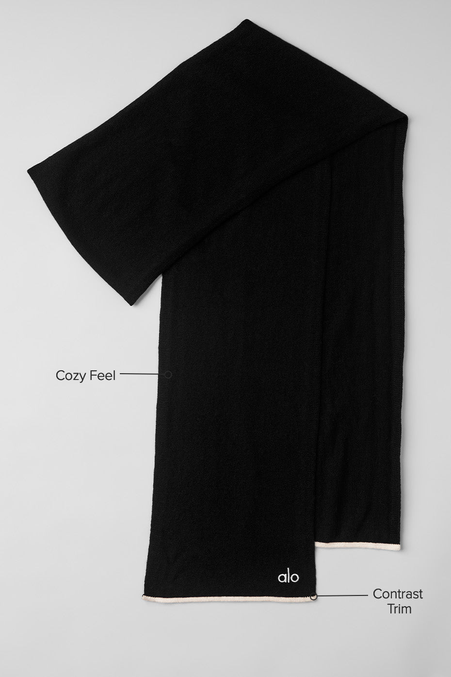 Cashmere Light Frosted Scarf — Black/Ivory
