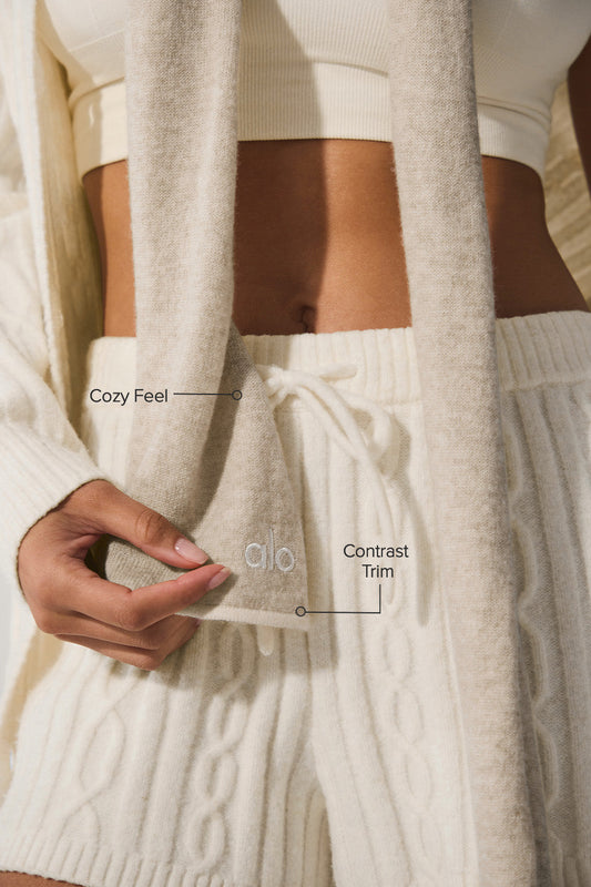 Cashmere Light Frosted Scarf — Winter Latte/Ivory