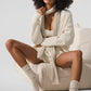 Cashmere Light Frosted Scarf — Winter Latte/Ivory