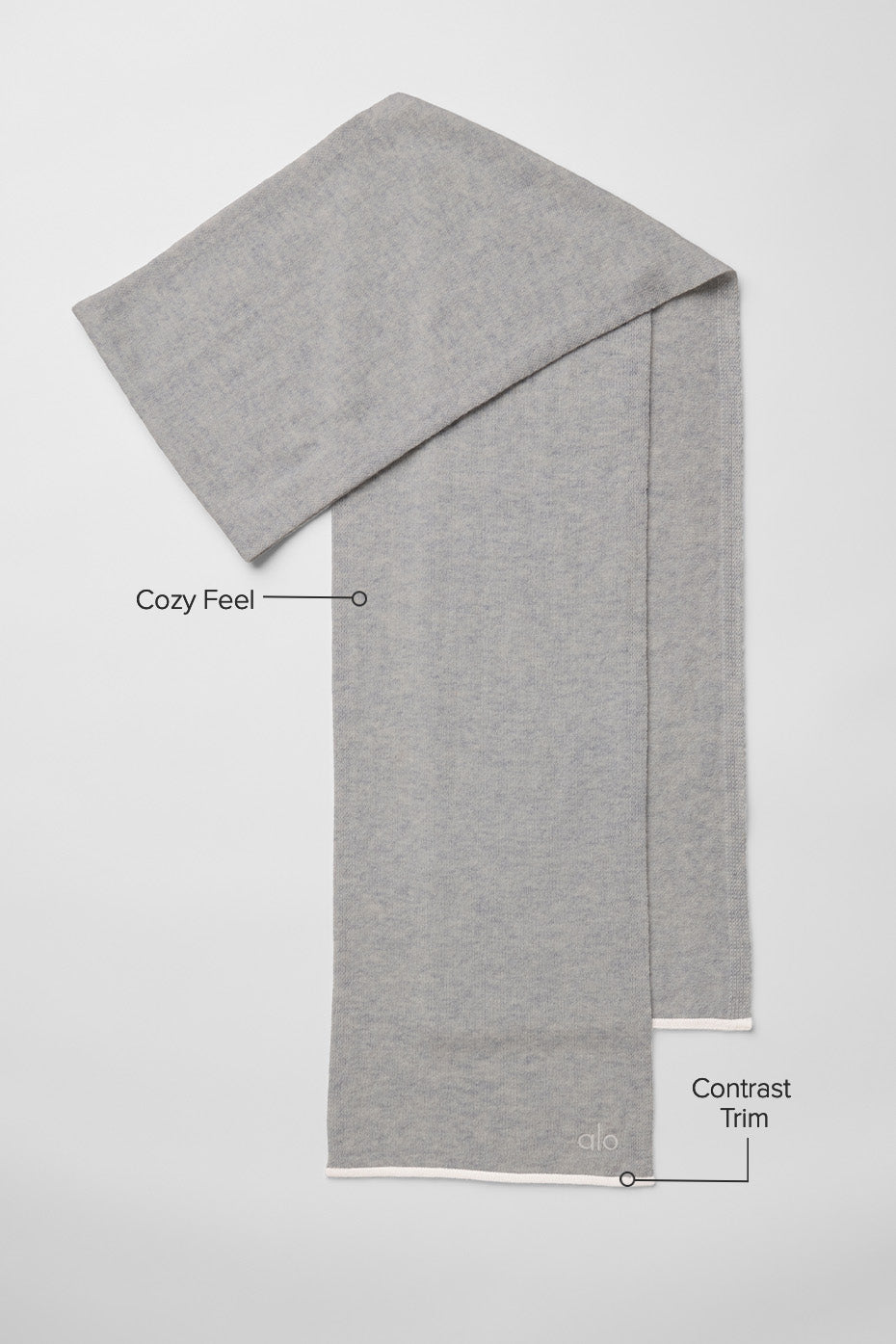 Cashmere Light Frosted Scarf — Light Heather Grey/Ivory