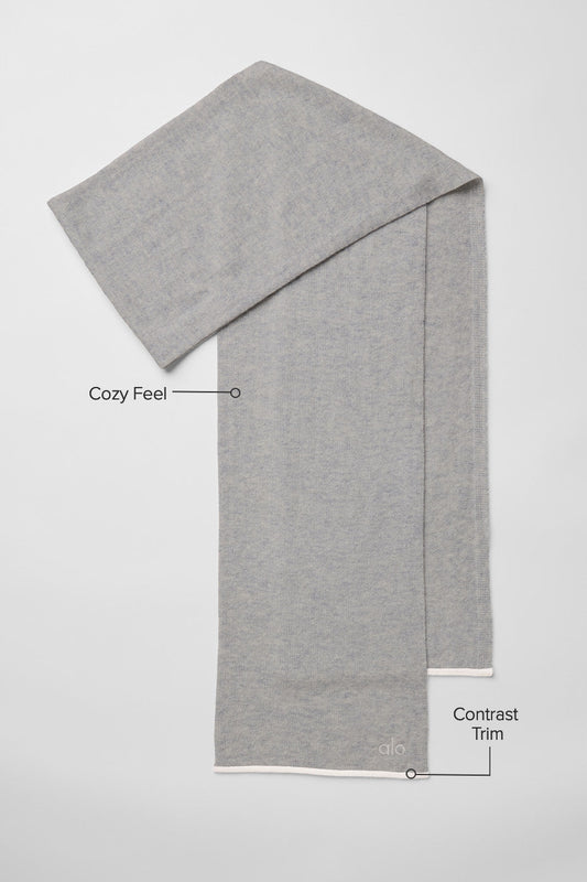 Cashmere Light Frosted Scarf — Light Heather Grey/Ivory