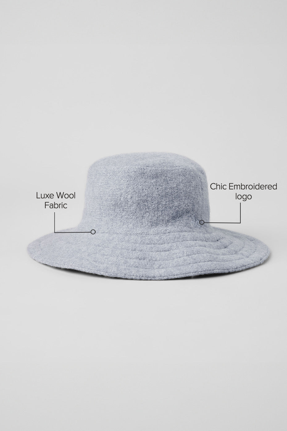 Merino Wool Bucket Hat — Hazy Heather Grey