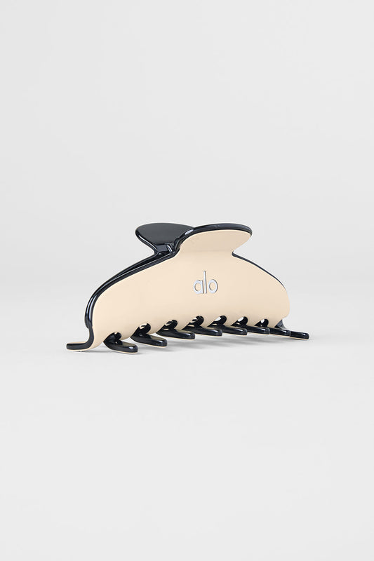 Outline Claw Clip — Macadamia/Black