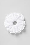 Micro Plisse Oversize Scrunchie — White