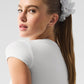 Micro Plisse Oversize Scrunchie — White