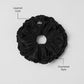 Micro Plisse Oversize Scrunchie — Black