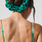 Micro Plisse Oversize Scrunchie — Spruce Green