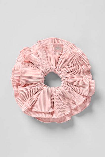 Micro Plisse Oversize Scrunchie — Pink Quartz