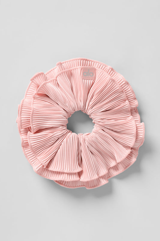 Micro Plisse Oversize Scrunchie — Pink Quartz