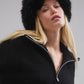 Courchevel Cashmere Faux Fur Beanie — Black