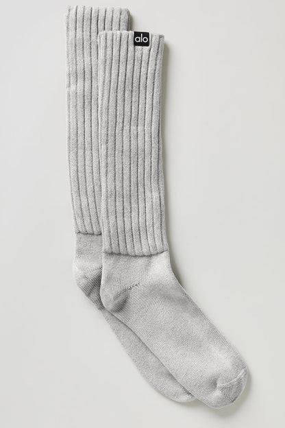 Unisex Washed Scrunch Sock — Hazy Grey Wash