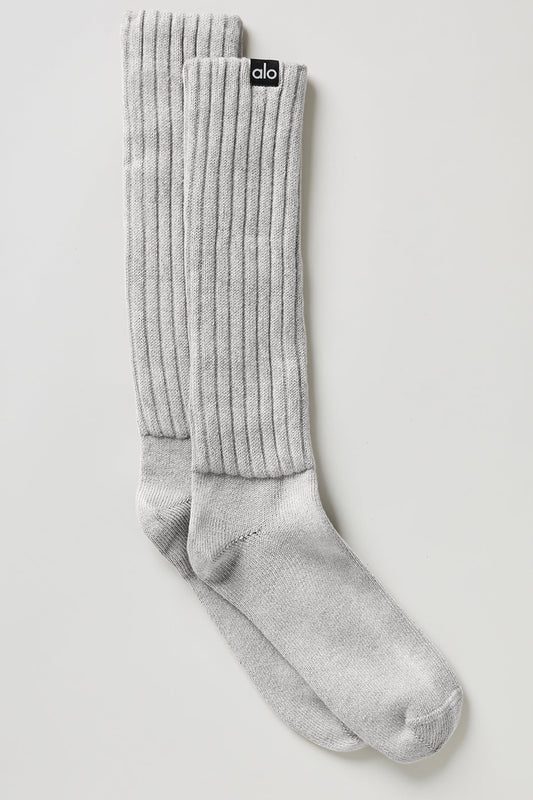 Unisex Washed Scrunch Sock — Hazy Grey Wash