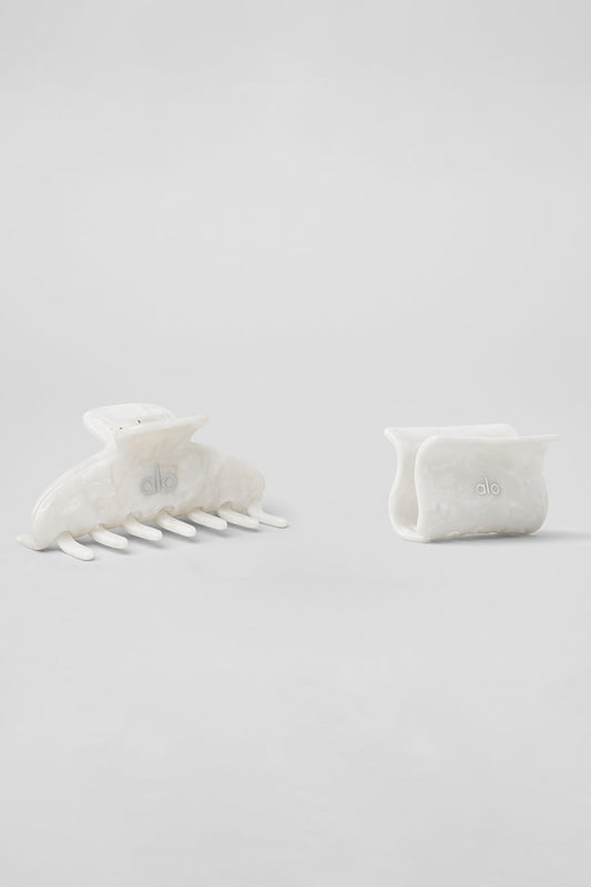 Effortless Claw Clip (2 — Pack) — White Pearl