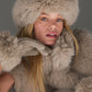 Courchevel Cashmere Faux Fur Beanie — Flax Heather/Oat