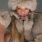 Courchevel Cashmere Faux Fur Beanie — Flax Heather/Oat