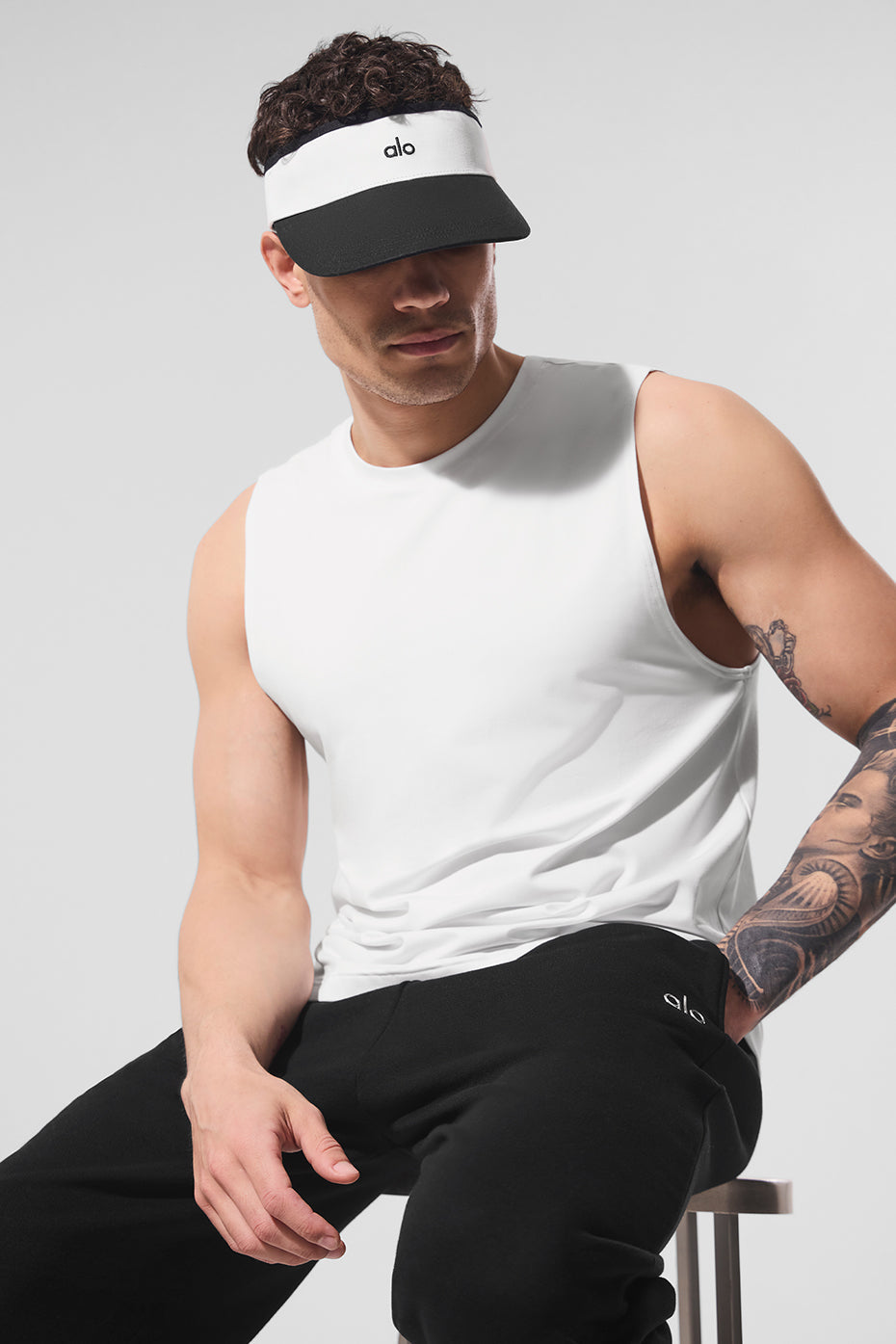 Colorblock Visor — Black/White