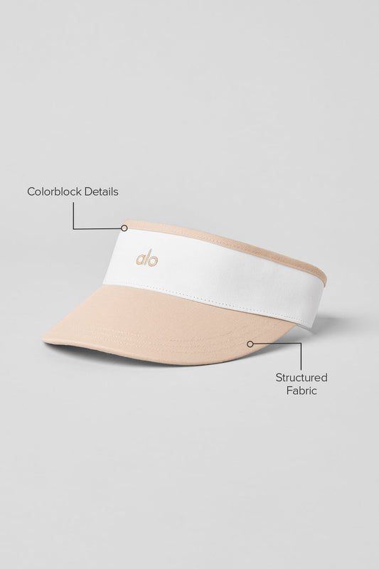 Colorblock Visor — Macadamia/White