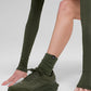 Unisex Half — Crew Scrunch Sock — Green Olive