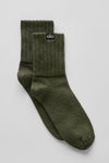 Unisex Half — Crew Scrunch Sock — Green Olive