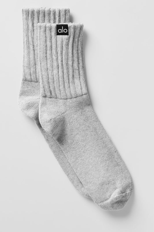 Unisex Half — Crew Scrunch Sock — Athletic Heather Grey