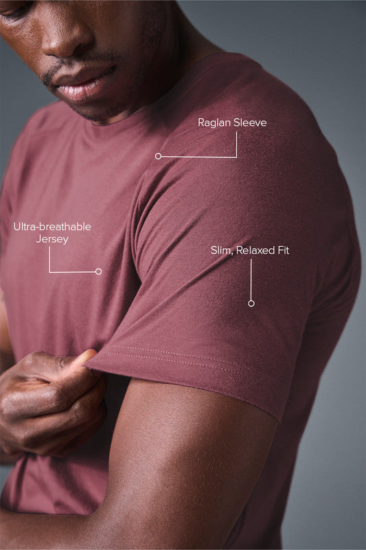 Triumph Raglan Tee — Burgundy Truffle