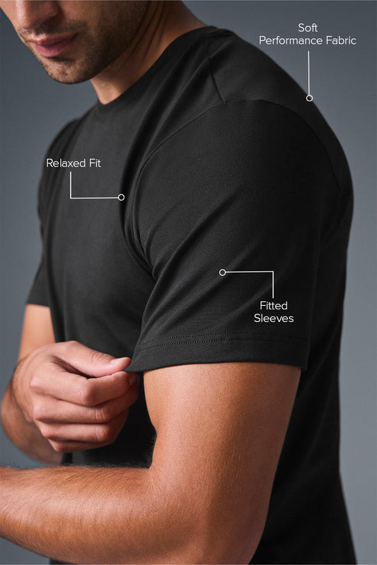 Conquer Reform Crewneck Shorts‑Sleeve — Black