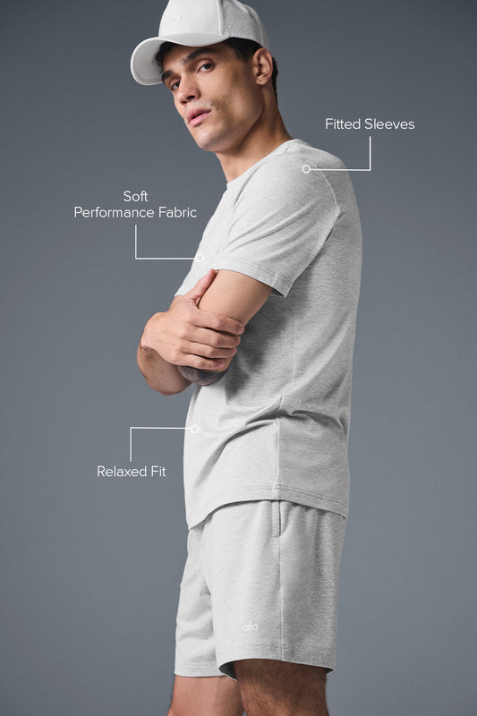 Conquer Reform Crewneck Shorts‑Sleeve — Athletic Heather Grey