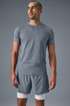 Conquer Reform Crewneck Shorts‑Sleeve — Steel Grey