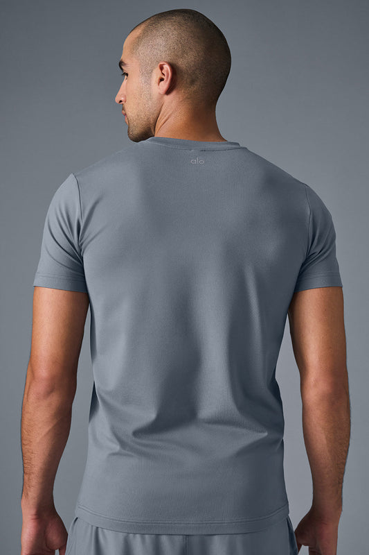 Conquer Reform Crewneck Shorts‑Sleeve — Steel Grey
