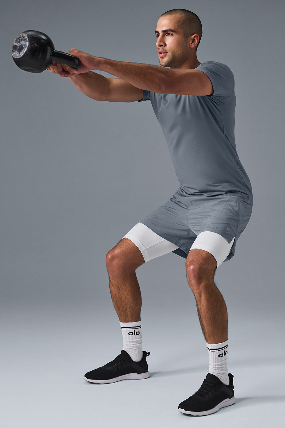 Conquer Reform Crewneck Shorts‑Sleeve — Steel Grey
