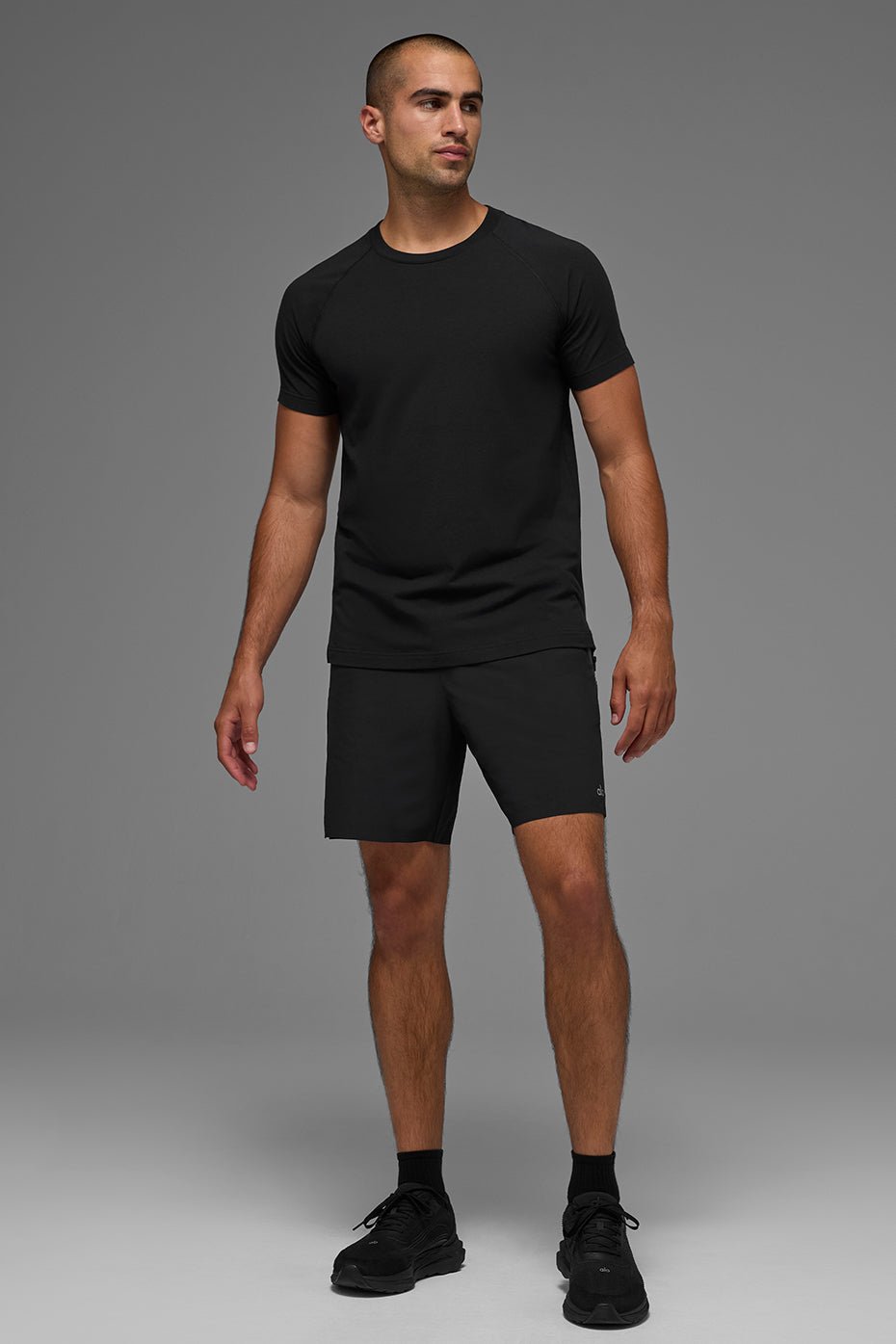 Vapor Crewneck Shorts‑Sleeve — Black