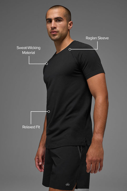 Vapor Crewneck Shorts‑Sleeve — Black