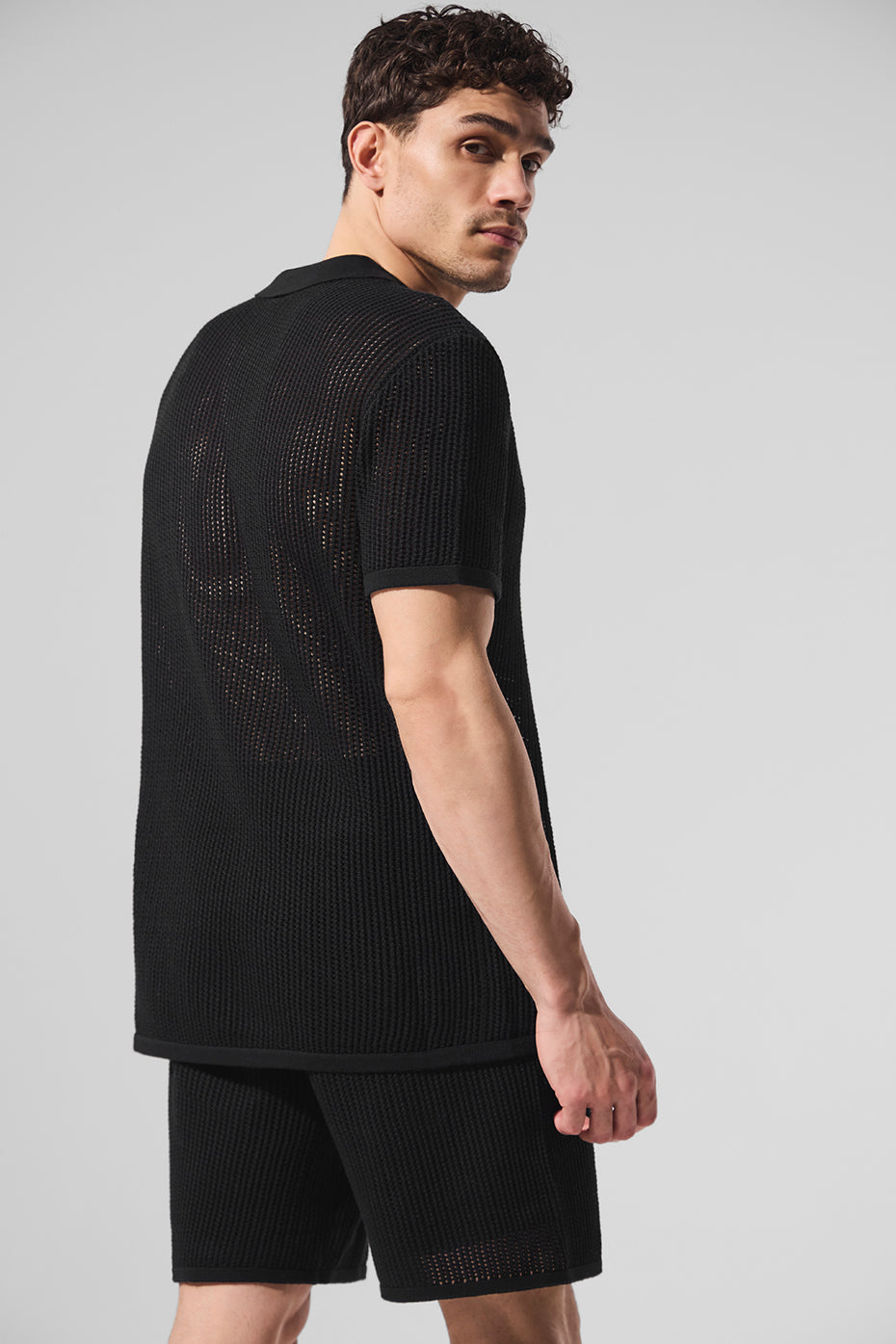 Open — Knit Polo — Black