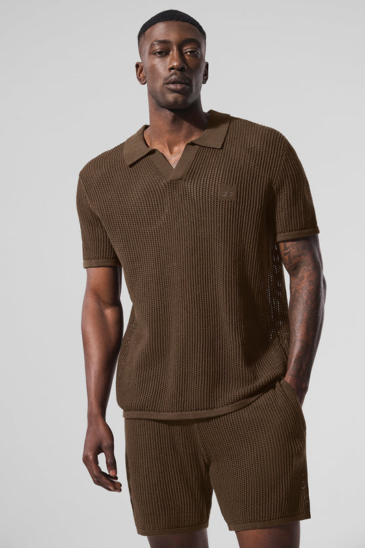 Open — Knit Polo — Espresso