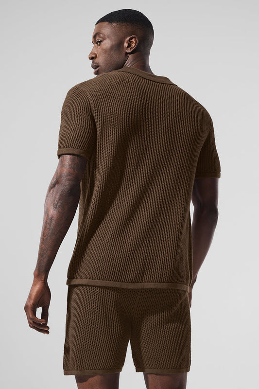 Open — Knit Polo — Espresso