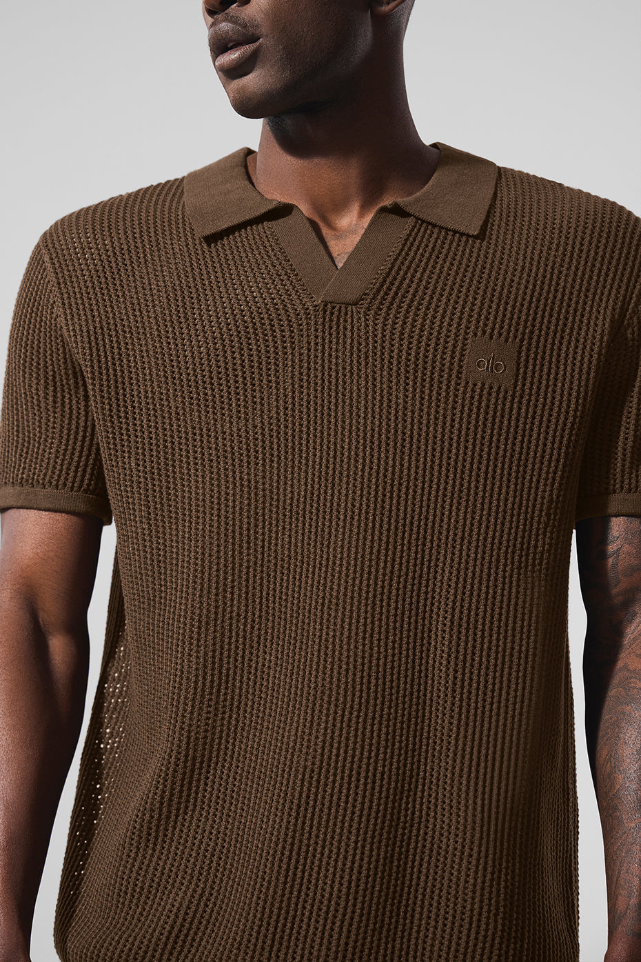Open — Knit Polo — Espresso