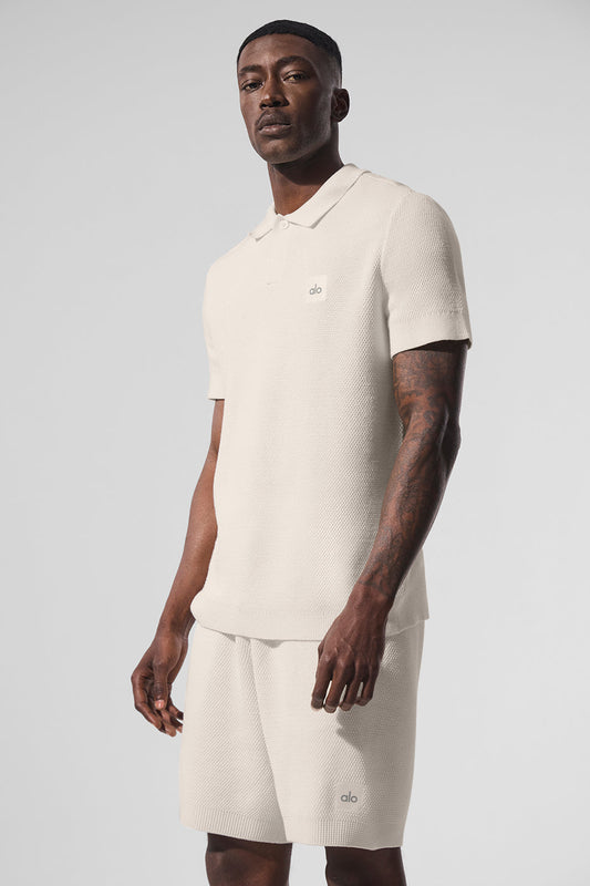Sports Club Sweater Knit Polo — Ivory