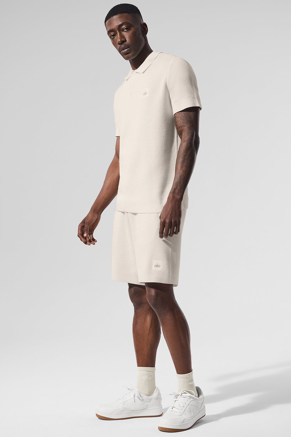 Sports Club Sweater Knit Polo — Ivory