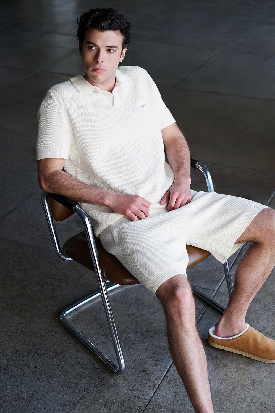 Sports Club Sweater Knit Polo — Ivory