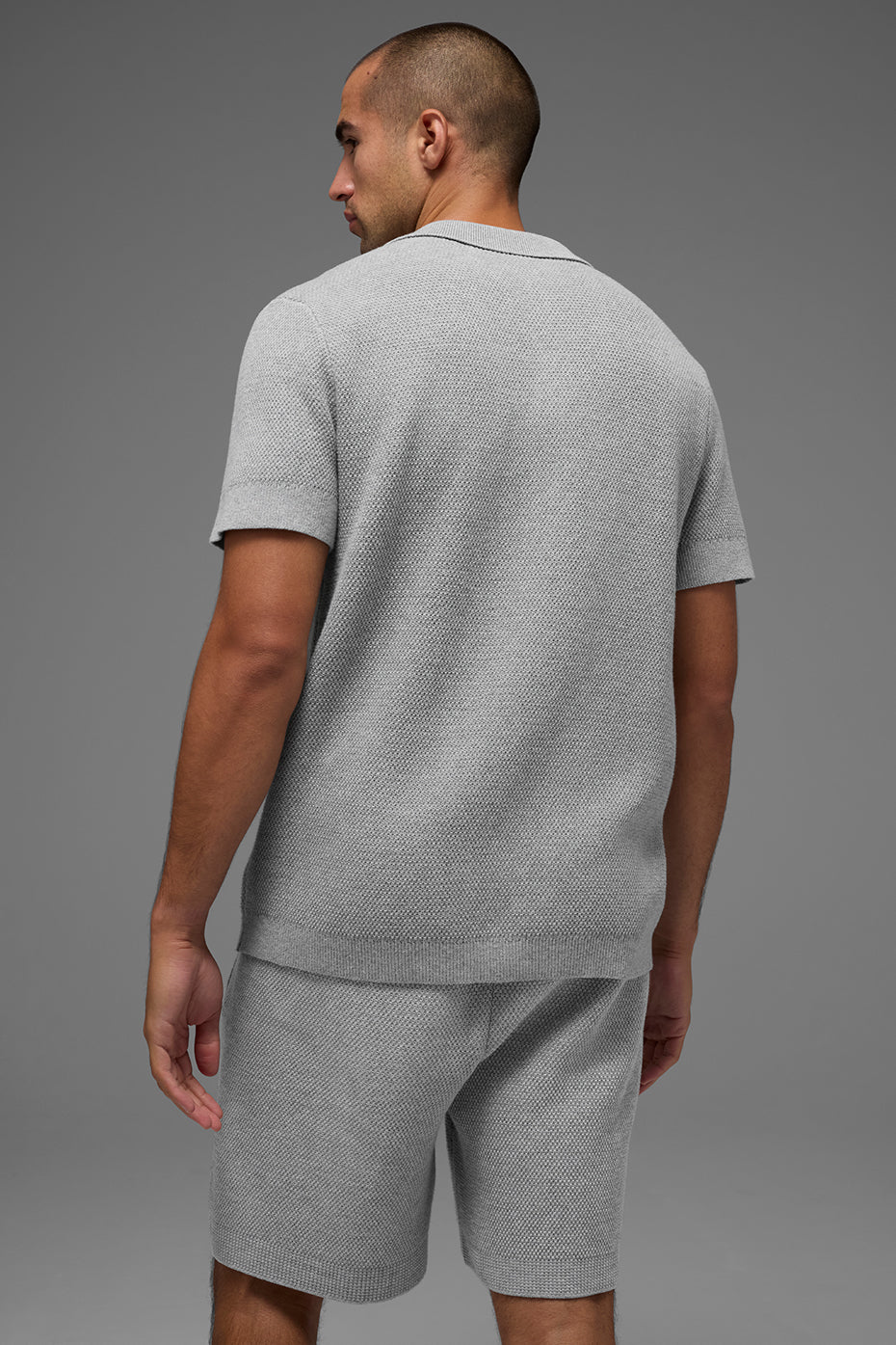 Sports Club Sweater Knit Polo — Athletic Heather Grey