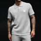 Sports Club Sweater Knit Polo — Athletic Heather Grey