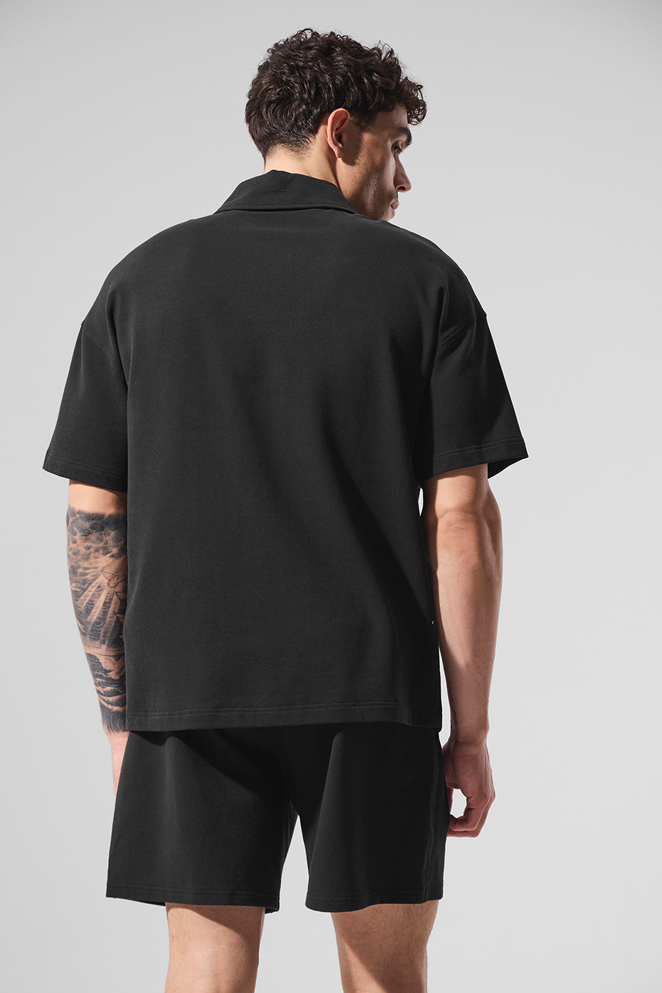 Double Take Shorts‑Sleeve Polo — Black