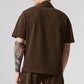 Double Take Shorts‑Sleeve Polo — Espresso