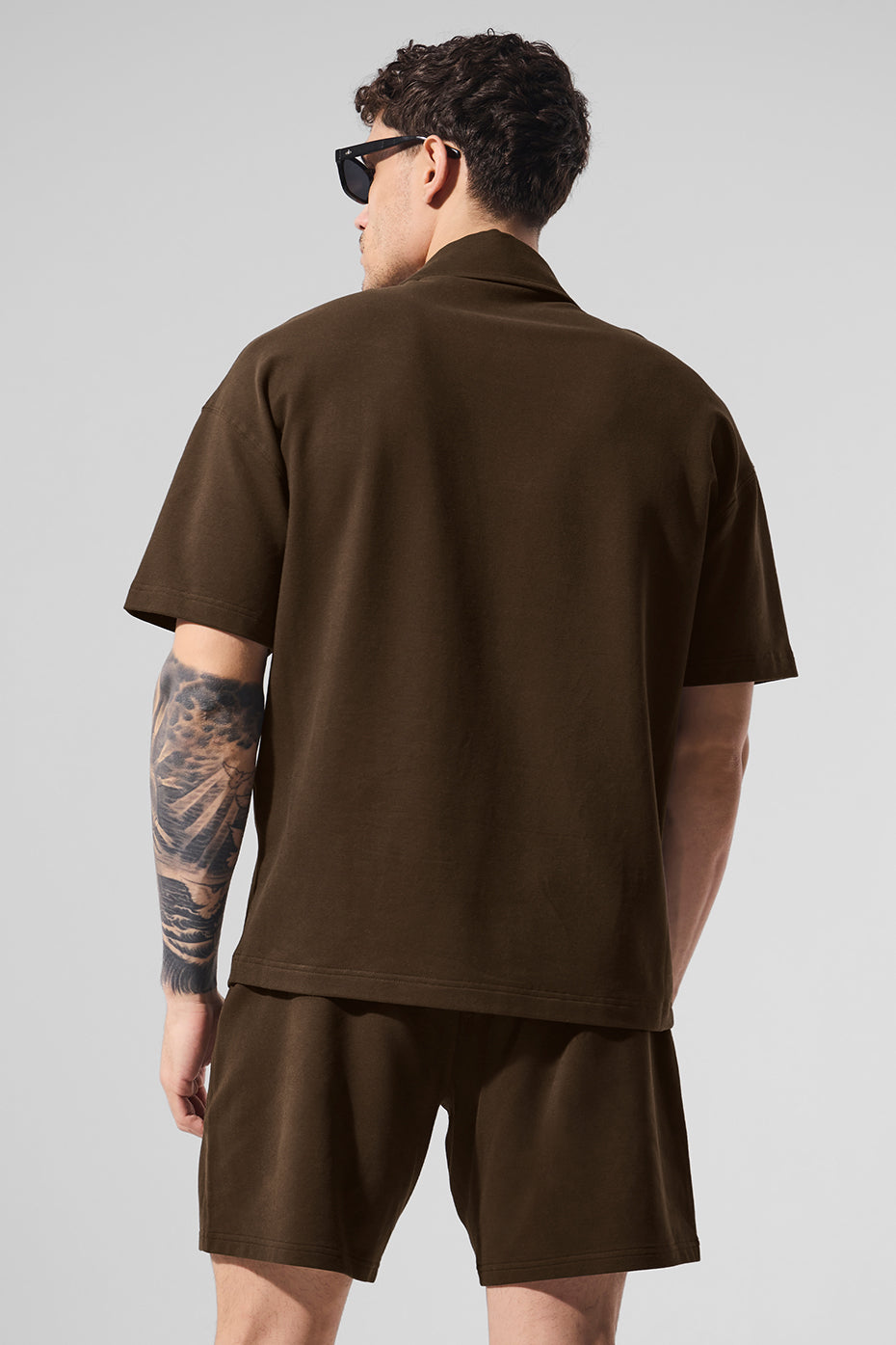 Double Take Shorts‑Sleeve Polo — Espresso